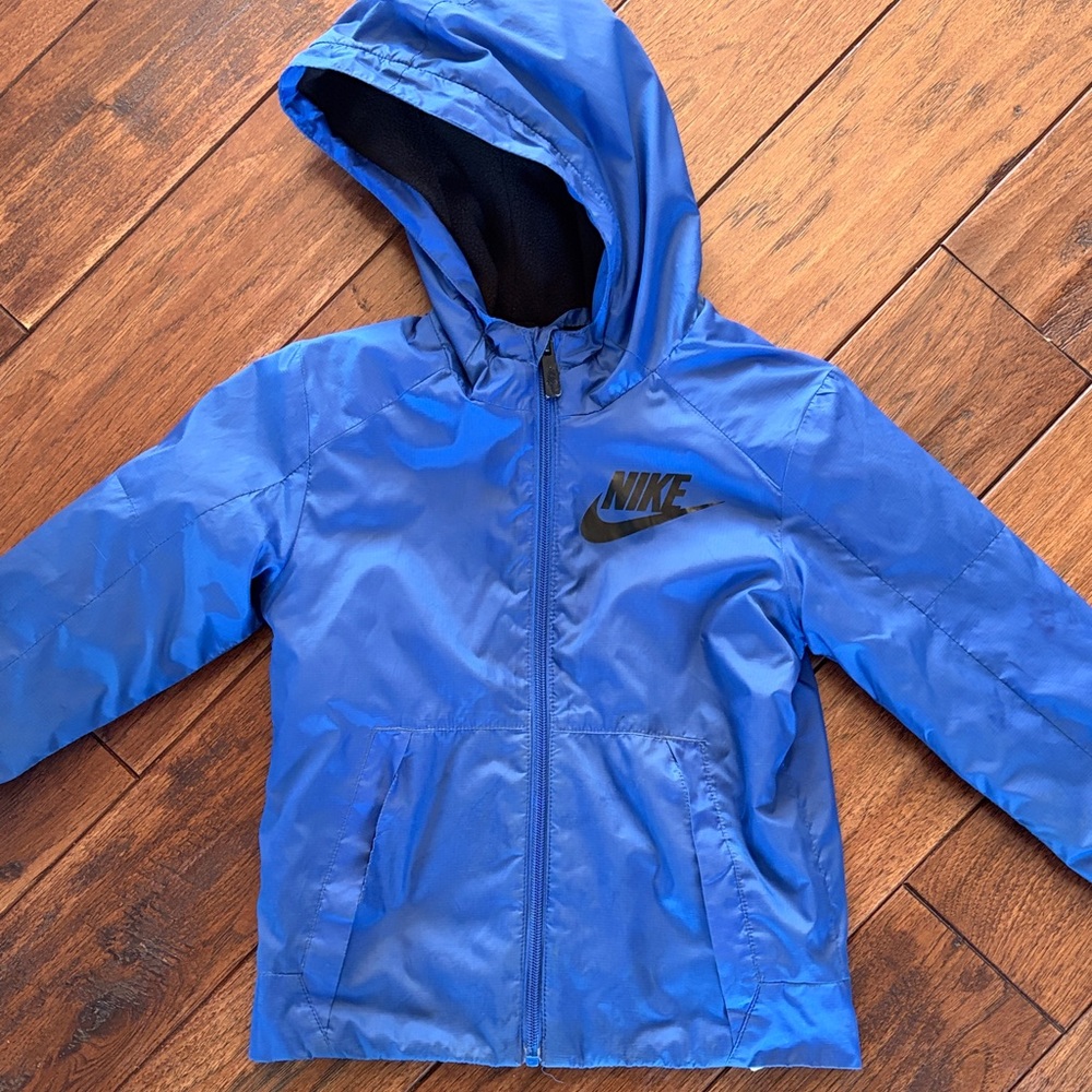 Nike Royal Blue Hooded Windbreaker with Black Logo